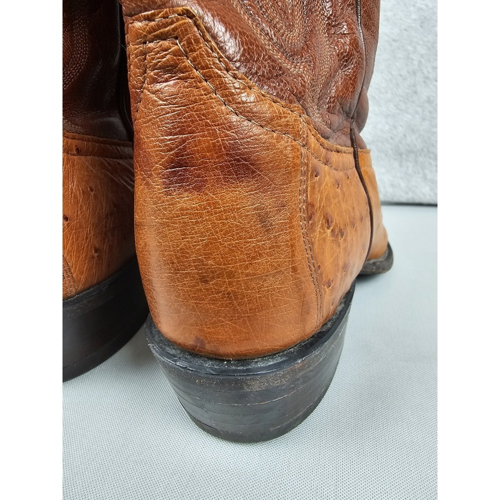 Tony Lama CZ906 Smooth  Ostrich Quill Cowboy Boots Mens 10 D Peanut Brittle - Picture 7 of 16
